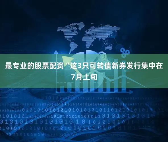 最专业的股票配资“这3只可转债新券发行集中在7月上旬